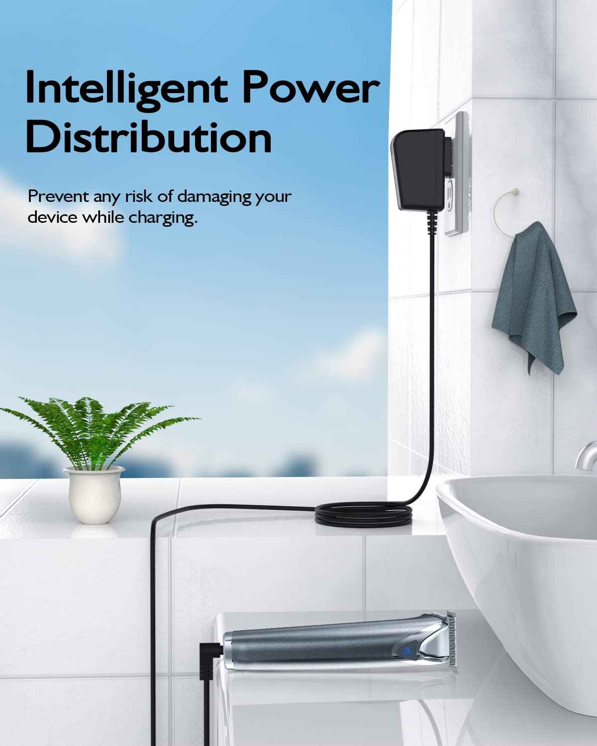 Charger Fit for Wahl Trimmer Model 9888L WNT-9 9818L 9854L 9918D WNT-8 5622 5623 9880L 9766 9918C Beard Grooming Clippers Shaver Razor Replacement Power Cord Supply for S003HU0420060