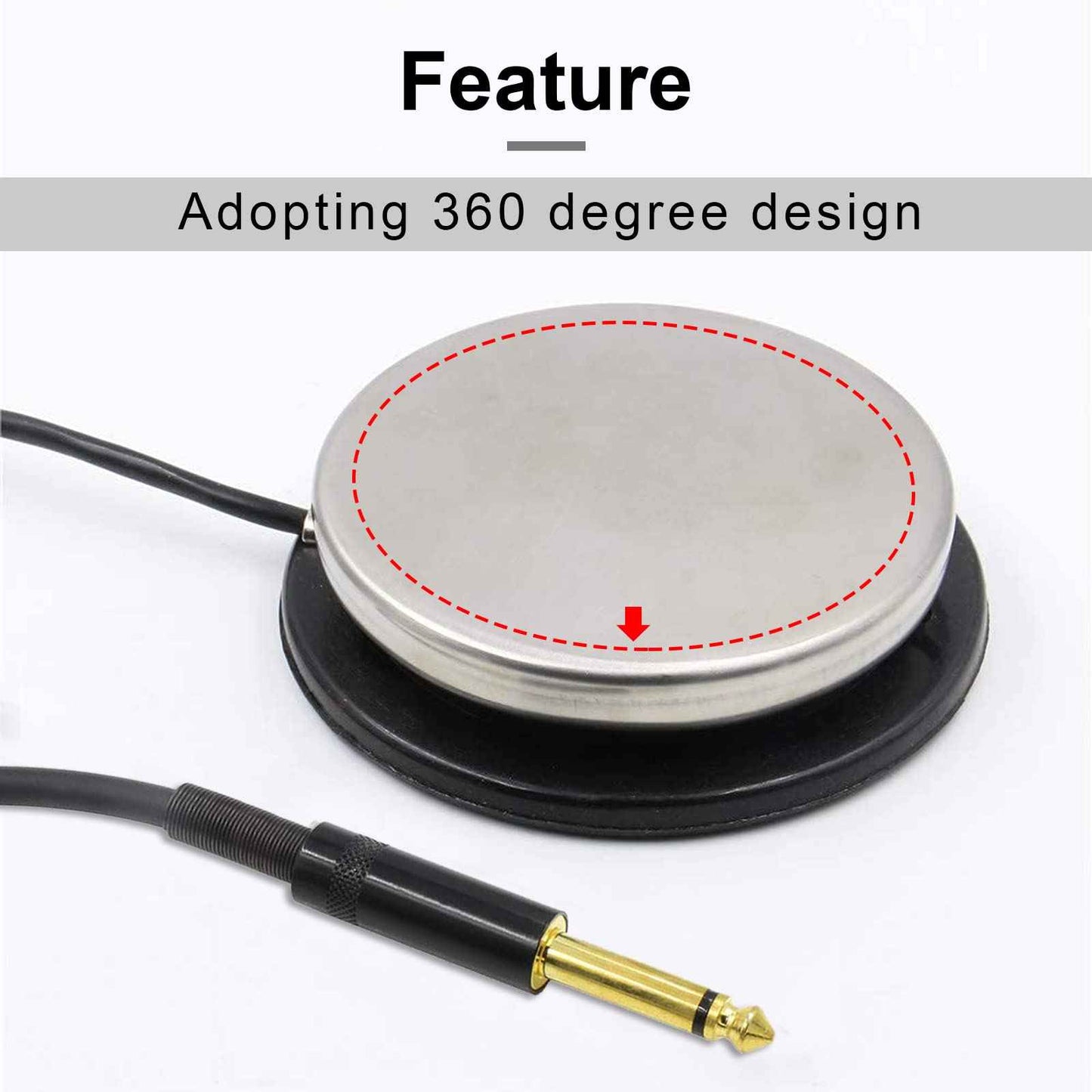 Anghie Tattoo Foot Pedal - Premium Tattoo Machine Pedal Switch 360 Degree Round Stainless Steel Foot Pedal with 6.5ft Silicon Soft Wire for Tattoo Machine Power Supply
