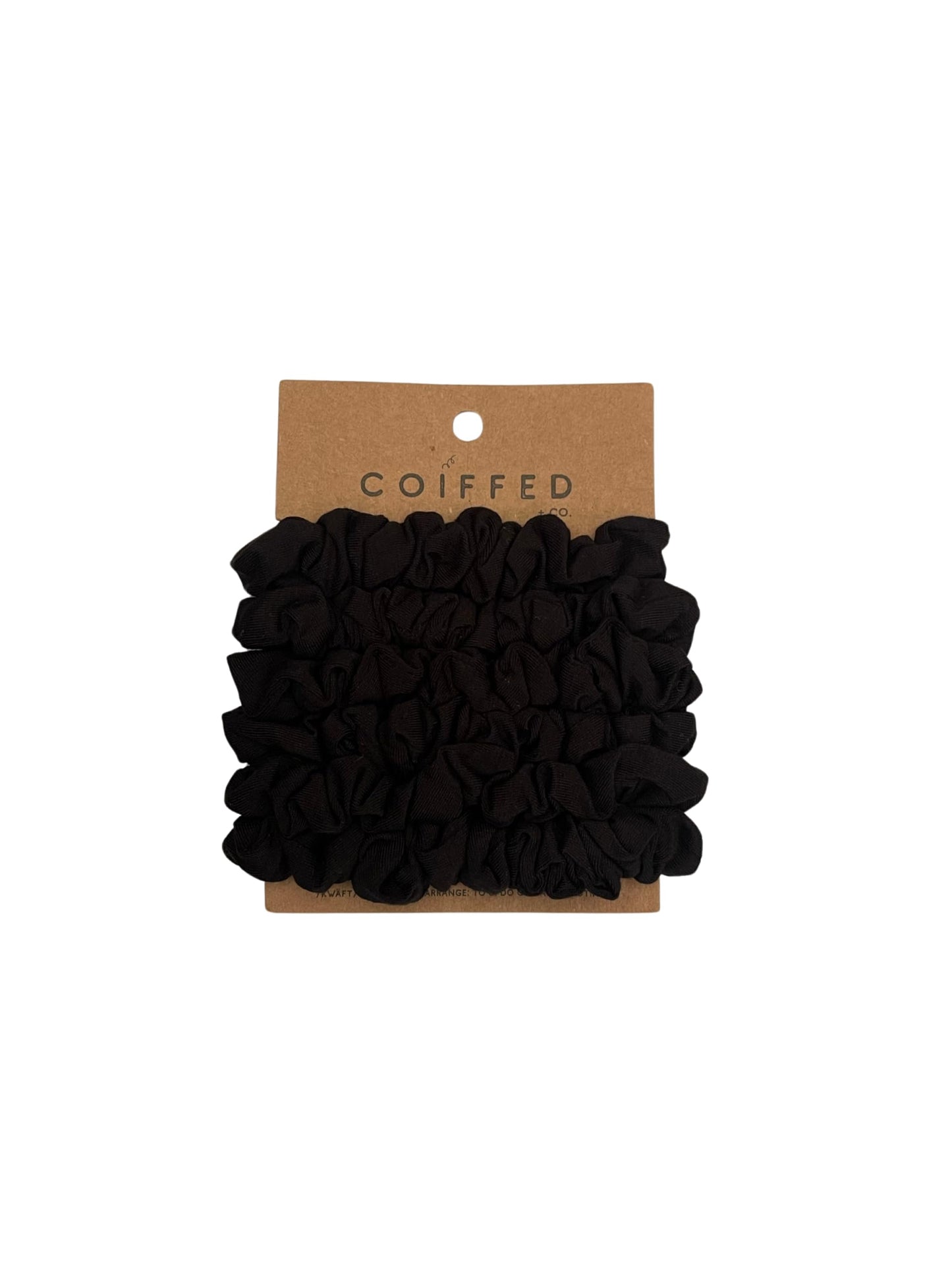 Coiffed + Co. Stacked Bamboo Viscose Scrunchies (Color: Black) 6 Count