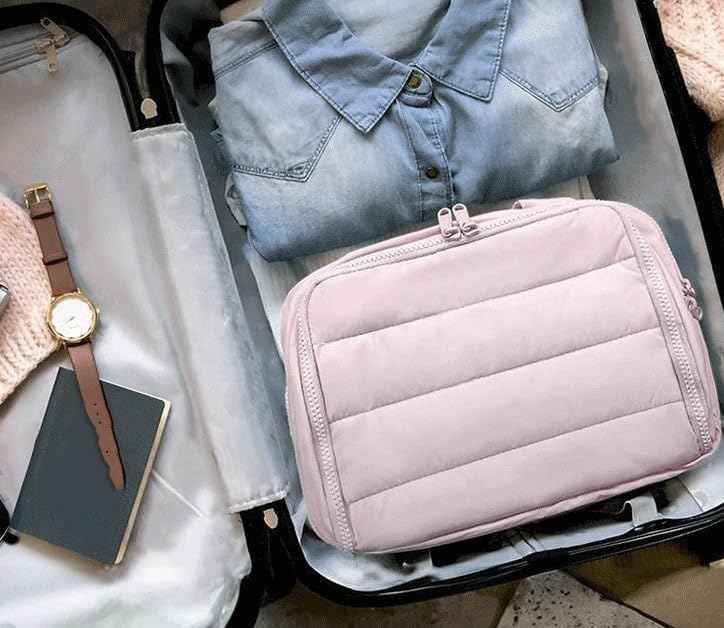 Ptop Toiletry Bag, Travelfree Toiletry Bag, Travel Toiletry Bag, 4-in-1 Multi-functional Wide-Open Travel Cosmetic Bag, Waterproof Dry-Wet Separation(Black)