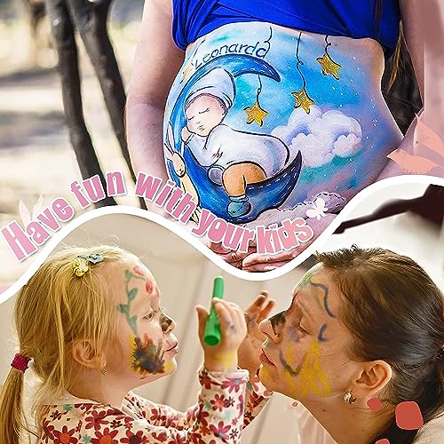 Beesjuy Face Painting Kits for Kids,12 Color Water Based Face Paint Crayon, Washable Kids Body Paint Makeup Sticks for Halloween, Birthday Party, Clown/Cosplay Makeup