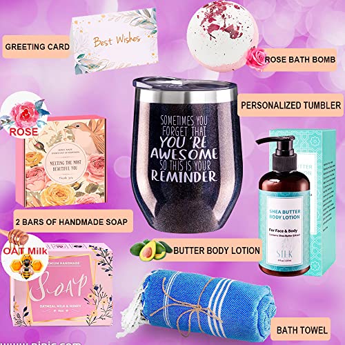 Birthday Gifts for Women-Best Relaxing Spa Gift Box Basket for Wife Mom Sister Girlfriend Daughter Best Friend Mother-Happy Birthday Gifts for Women (Black)