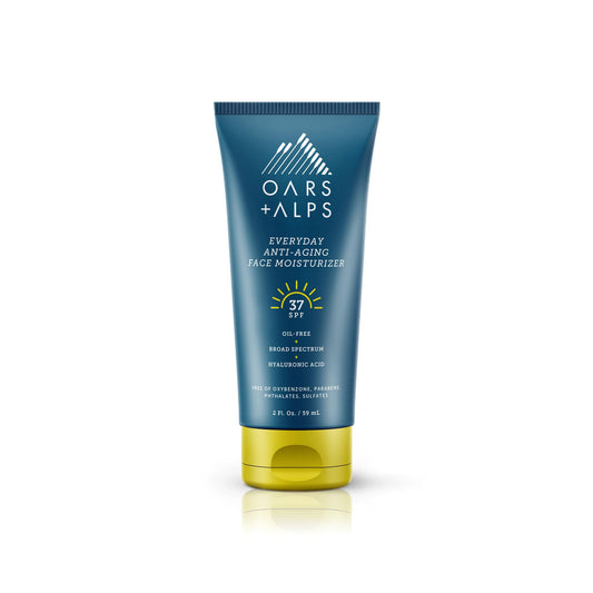 Oars + Alps SPF 37 Sunscreen and Everyday Anti Aging Face Moisturizer, Infused with Hyaluronic Acid, Vitamin E and Vitamin B5, TSA Friendly, 2 Fl Oz