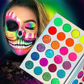 Afflano Neon UV Glow Eyeshadow Palette - 24 Pressed Glitter Colors