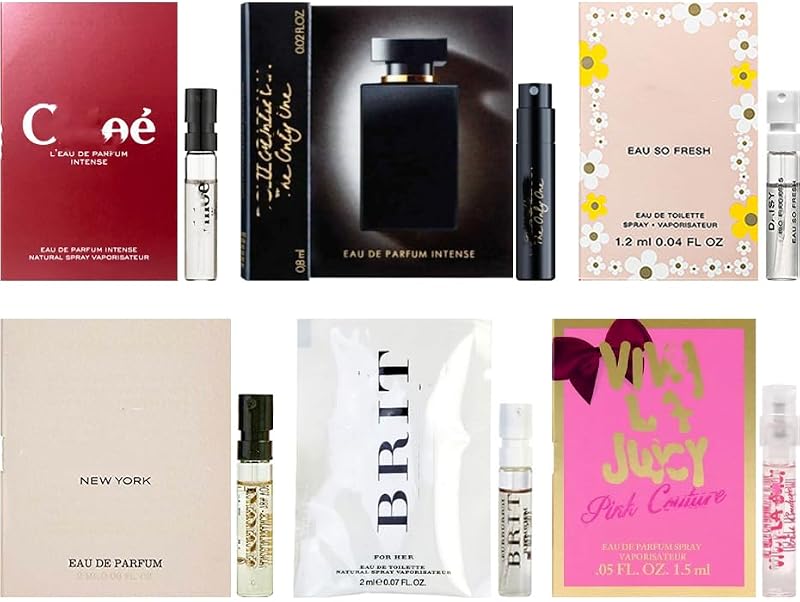 Designer Fragrance Sampler Set for Women - 6 Sample Vials