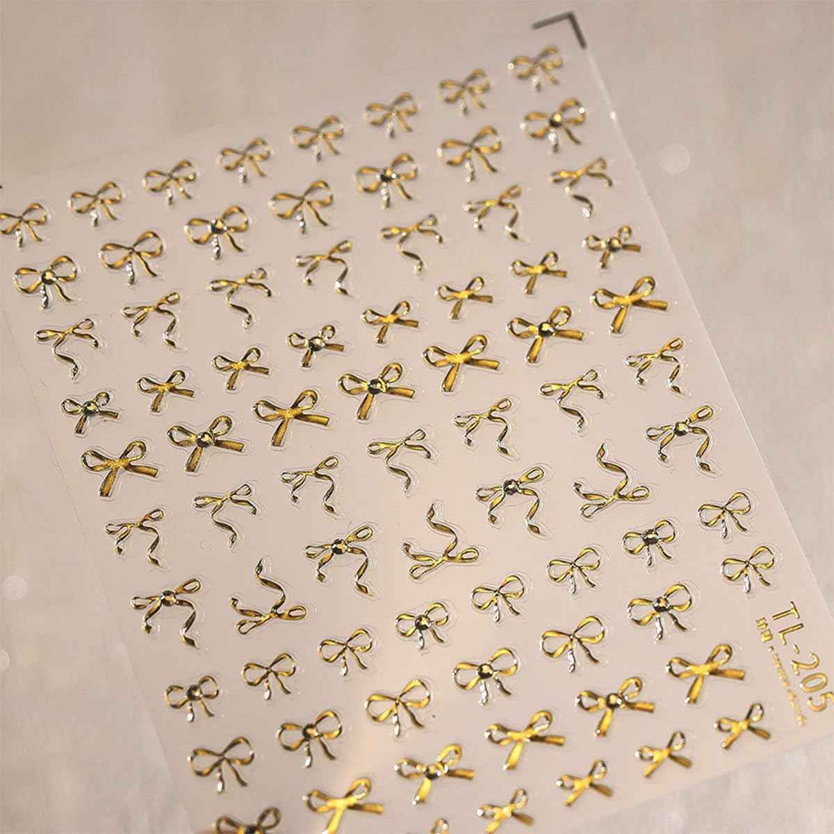 5D Embossed Bow Nail Art Stickers Gold Bow Knot Nails Stickers Self Adhesive Nail Decals Rhinestone Design Manicure for Women Nail Art Decorations