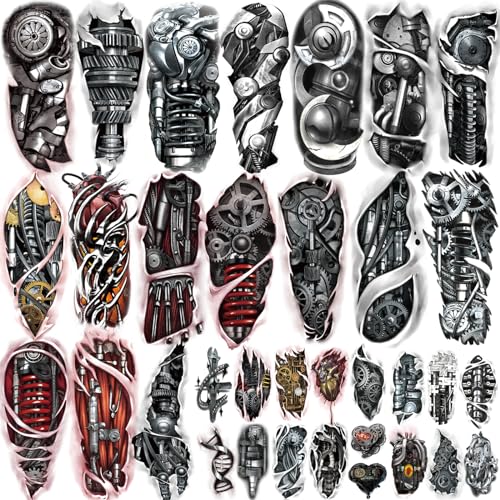 Waterproof Temporary Tattoos - 77 Sheets Realistic Fake Tattoos