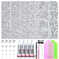 LOTWOW Silver Rhinestones Bedazzler Kit with B7000 Glue & Tools - 35,000 Pcs