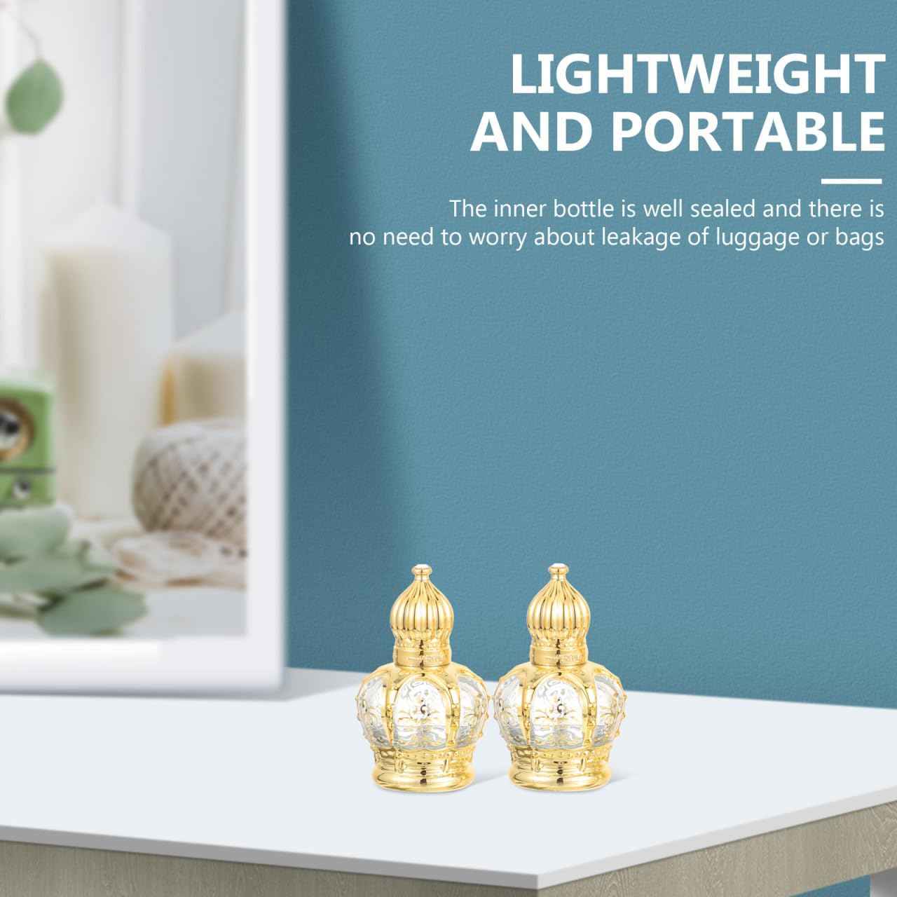 DOITOOL 2 Pack Glass Holy Water Bottles 10ml Empty Holy Water Containers Refillable Glass Roll on Bottles Essential Oil Containers for Catholic Christian Baptism Party Church