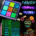 YGDZ Glow in The Dark Body Glitter Gel & Mermaid Face Gems Kit – UV Party Rave Makeup