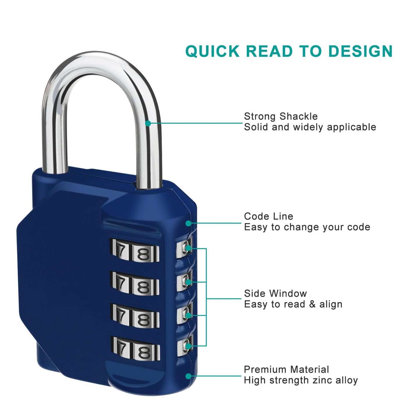 ZHEGE Combination Lock 2 Pack, 4 Digit Padlock for Gym, Employee, School, Fence. Hasp Cabinet & Storage - Set Your Own Keyless Resettable Combo