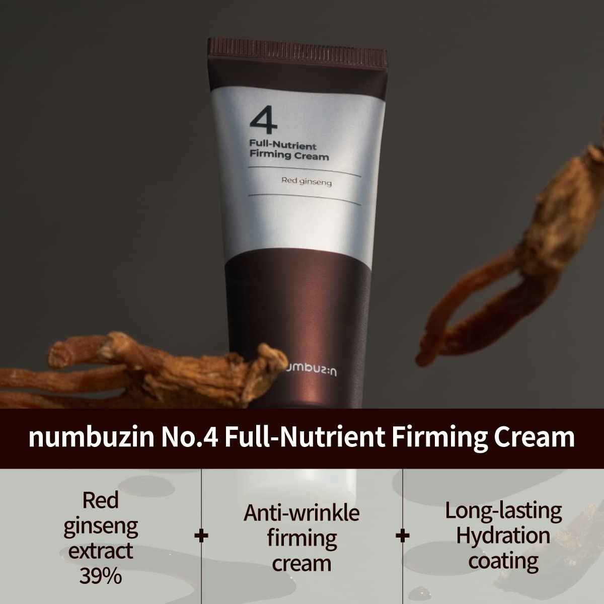 numbuzin No.4 Cream | Full-Nutrient Firming Cream | Skin Elasticity, Wrinkle Care, Anti-aging, Deeply Nourishing, Hydration | Red Ginseng, Panthenol, Niacinamide, Bifida | 2.02 fl. oz.