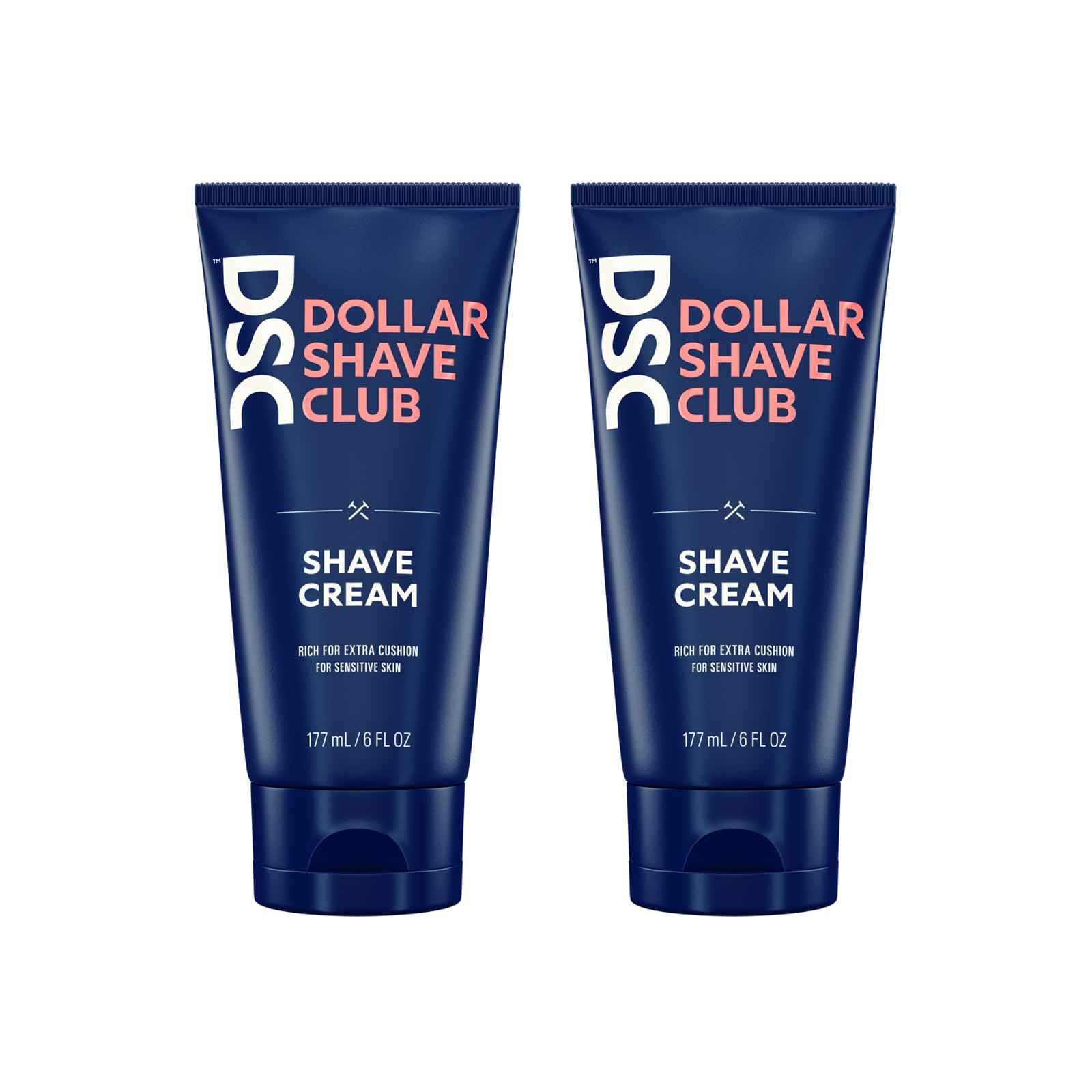 Dollar Shave Club Shave Cream 2-Pack and Shave Butter 2-Pack for Sensitive Skin, Designed for Smooth Glide to Help Fight Razor Bumps