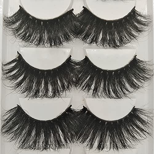 5 Pairs 3D Mink Lashes 25mm Natural Fluffy False Eyelashes