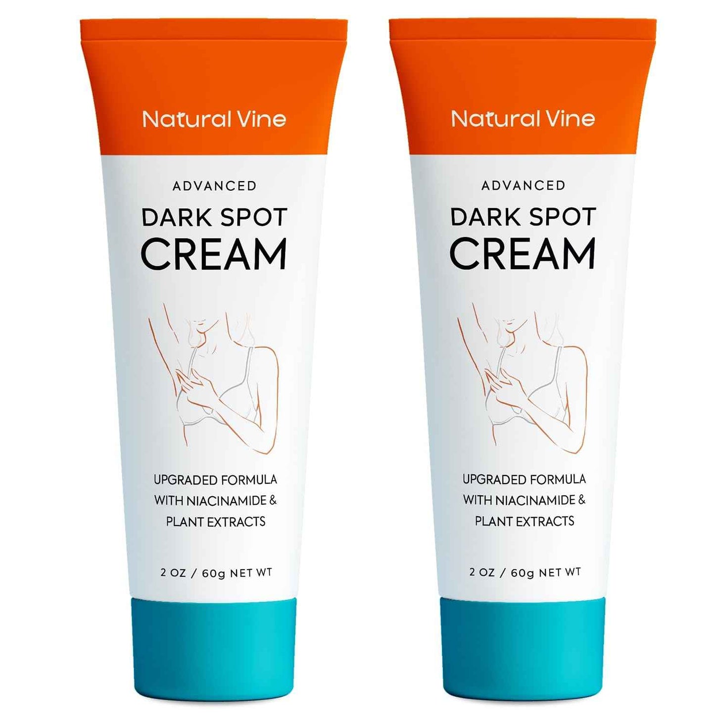 Natural Vine Dark Spot Corrector: Dark Spot Remover for Face and Body - Age Spot Brown Spot Sun Spot Remover Faded Spot Melasma Freckles Correcting - With Niacinamide for Women and Men 60g 2Pcs