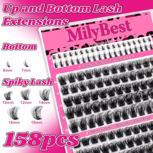 MilyBest Fable Lash Clusters Kit - Volume Eyelash Extensions 10-18mm
