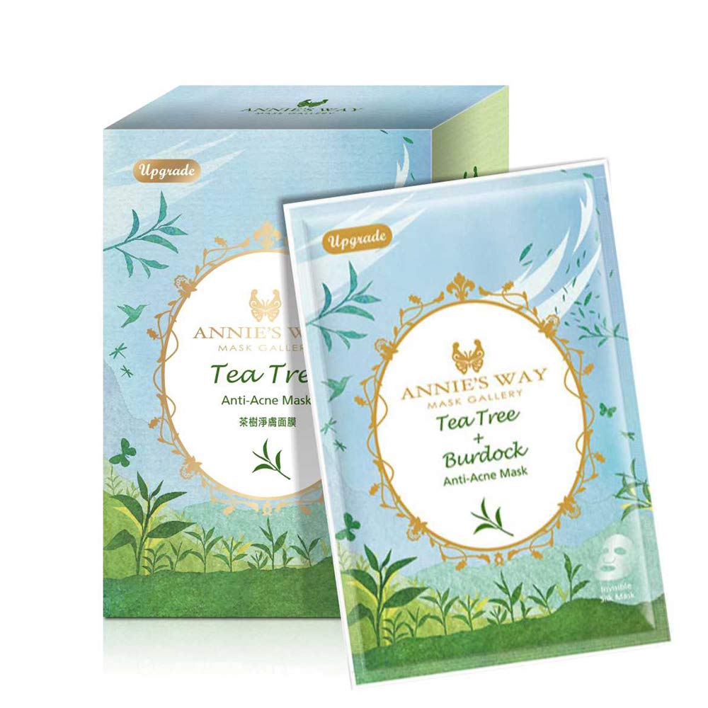 Annie's Way Fantasy Land Face Facial Mask Sheet, Brightening Soothing Stress Relieving Moisturizing Skin for Better Sleep Suitable for All Skin Types 10 Sheets Pack(Tea Tree Burdock Anti-Acne)