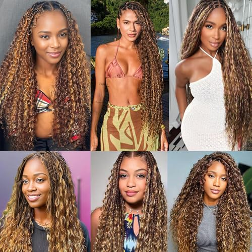 P4/27 Highlight Brown Human Hair Braiding Extensions - 18 Inch