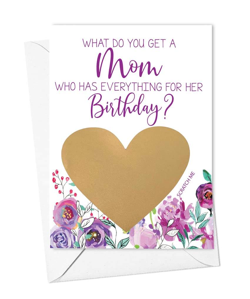 Mom Birthday Pregnancy Scratch Off Card, New Grandma Surprise Birthday Card for Mom, Baby Announcement for New Grandma (Mom Birthday)