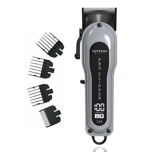 Supreme Trimmer Pro Clipper Lite | 210 Min Run Time Professional Hair Cutting Tool Set + Hair Comb, Scissors & Fade Blade | STC5000