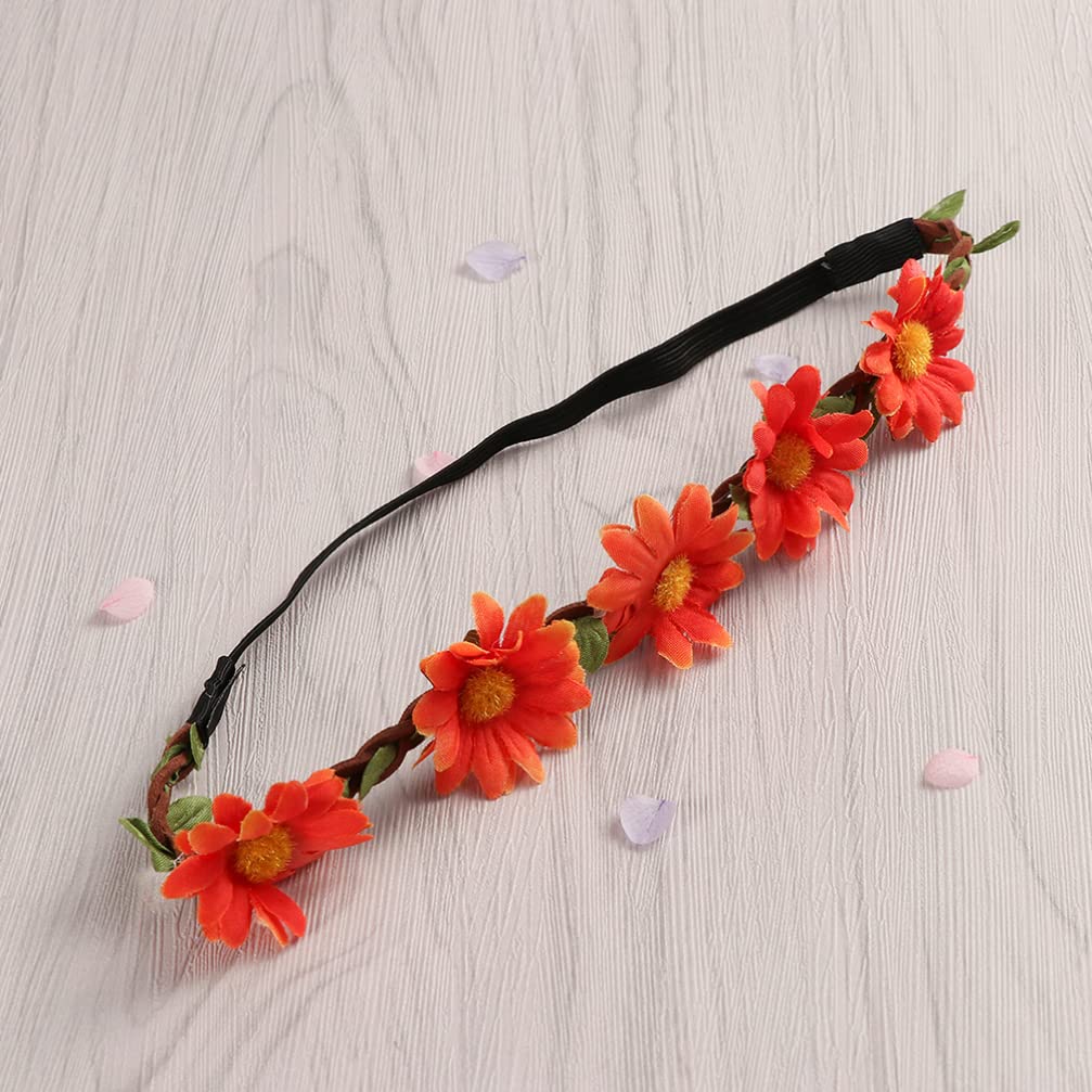 Sewroro Fancy Hair Ties Flower Hair Accessories 5pcs Flower Wreath Bride Girl Flower Headdress Sunflower Headband Head Flower Wreath