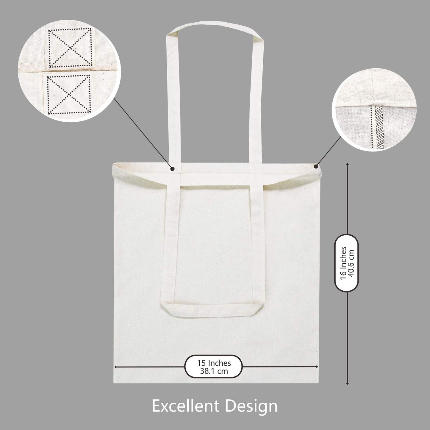 TOPDesign 6 | 12 | 24 | 48 | 192 Pack Economical Cotton Tote Bag, Lightweight Medium Reusable Grocery Shopping Cloth Bags, Suitable for DIY, Advertising, Promotion, Gift, Activity (6-Pack)