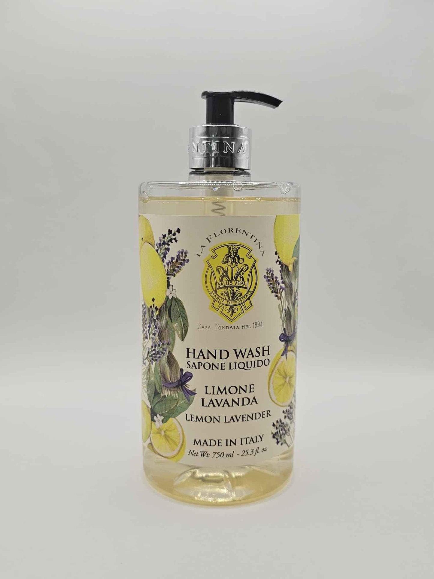 LA FLORENTINA Lemon Lavender Hand Wash, 25.3 Fl Oz, Made in Italy