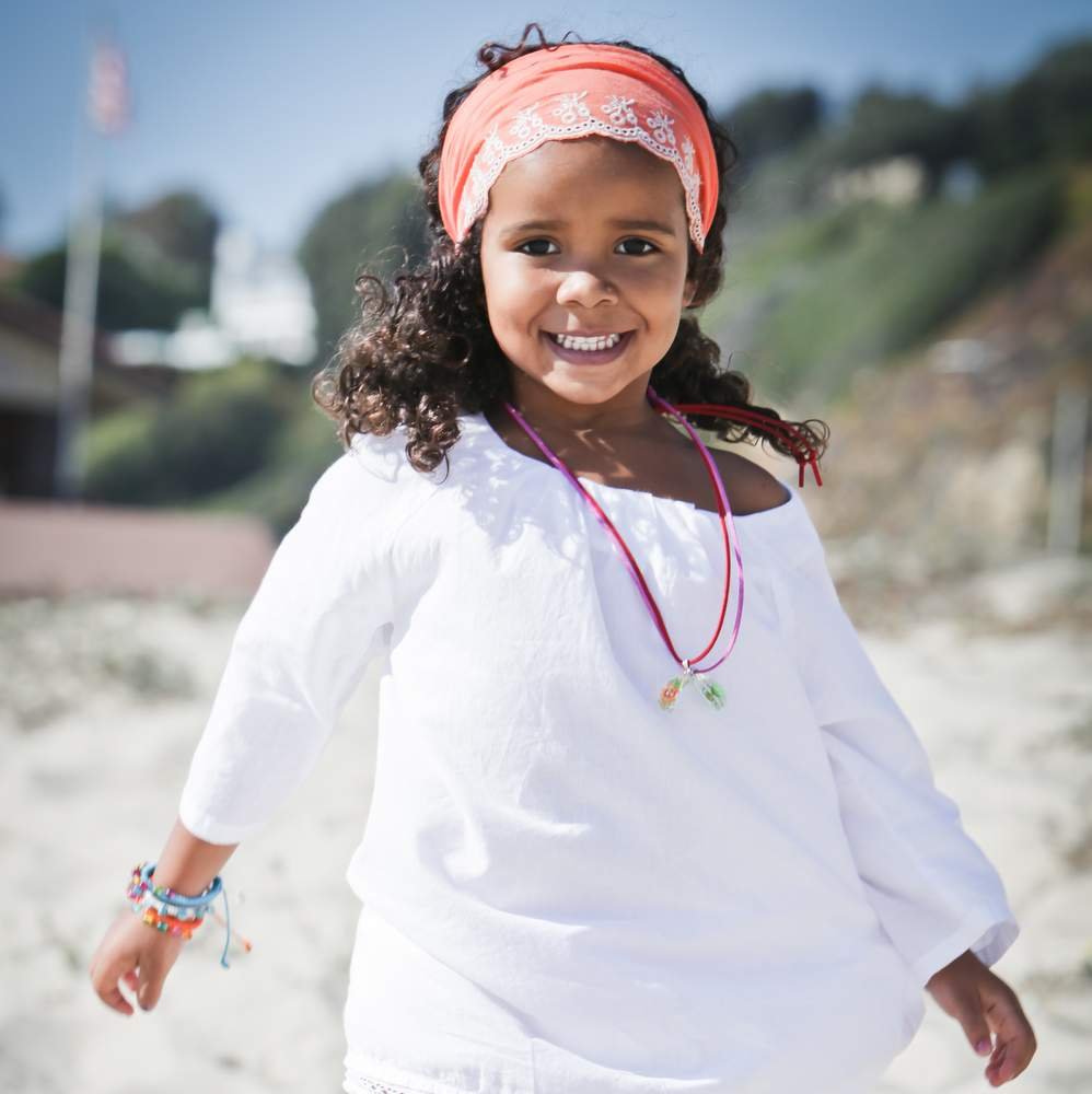 Peppercorn Kids Girls Eyelet Flower Bandana Headband - Orange Soda (3-12 Y)