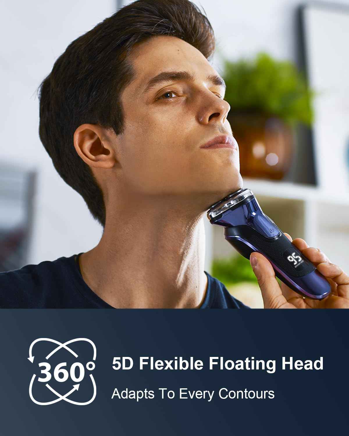 Electric Razor for Men, Electric Shaver for Men Face, Rechargeable Wet Dry Waterproof Cordless Shaver with Pop Up Trimmer