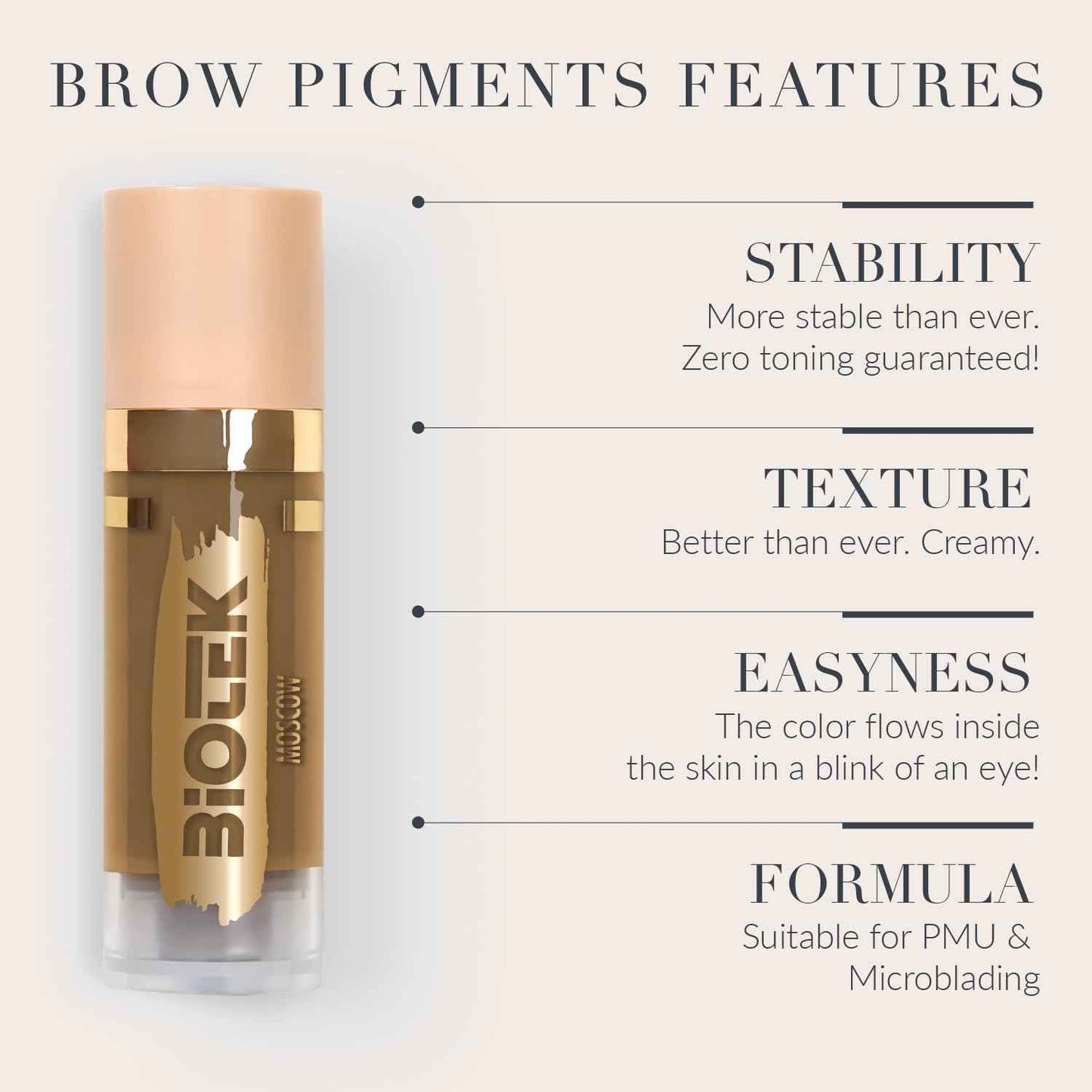 Biotek Brow Pigment for Permanent Makeup - Neutral Blond Color for Eyebrows - More Than Ever - Made in Italy - Moscow 0,61 fl.oz.