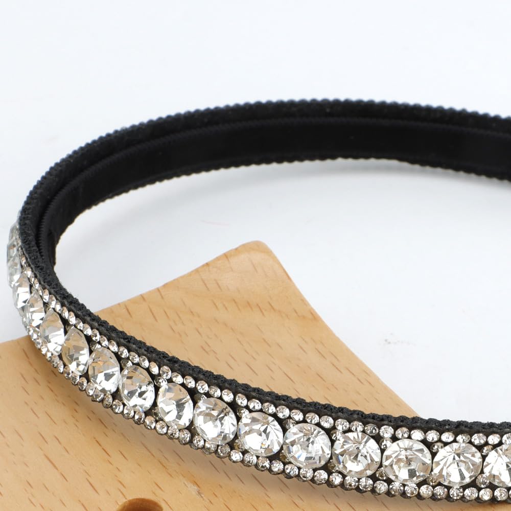 FASOTY Rhinestone Headband Silver Women Girls Fashion Handmade Sparkly Crystal Diamond Bling Headbands Hair Hoops Headband Beaded Jeweled Hairband Hair Accessories