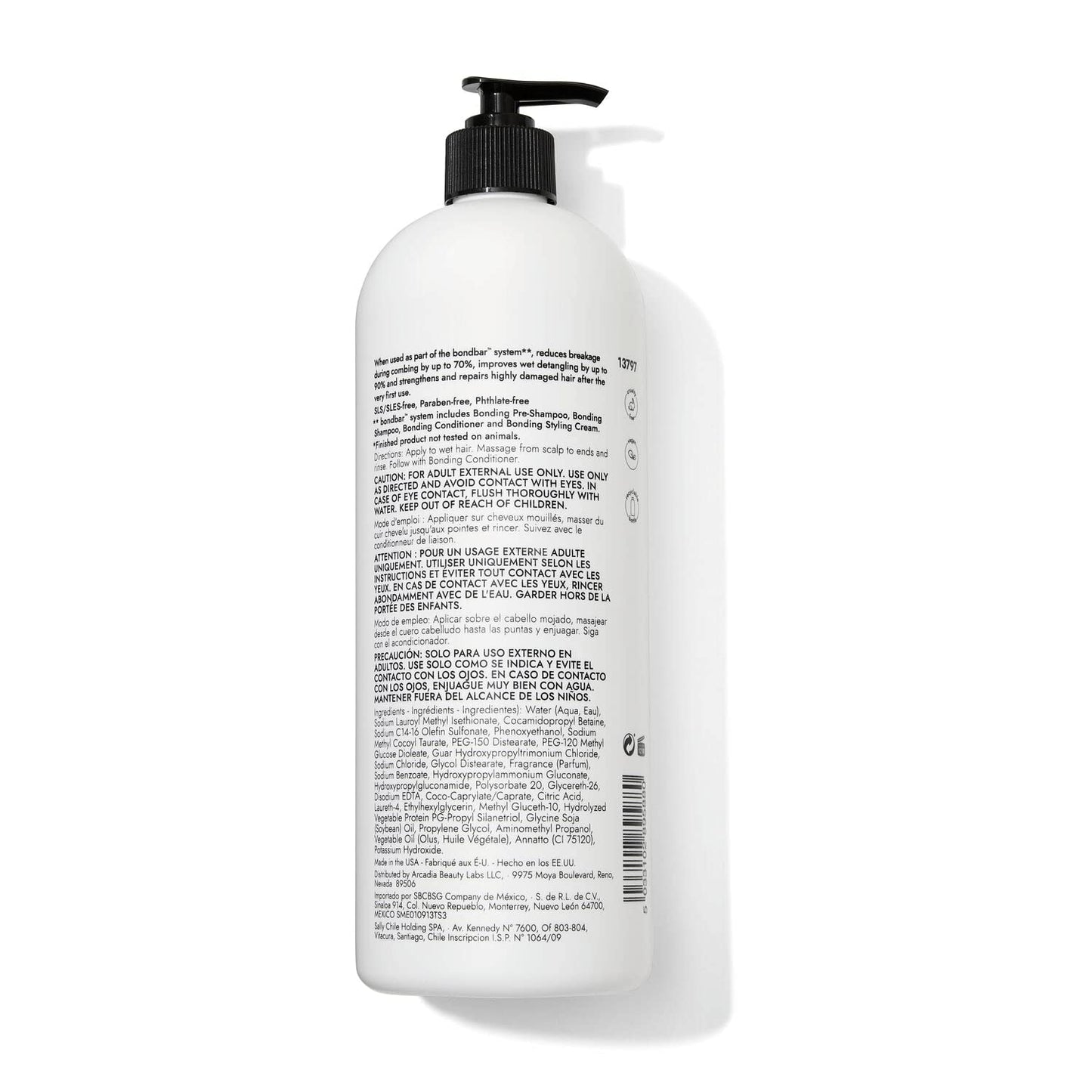 Bondbar Repairing Shampoo, Protects, Strengthens & Hydrates All Hair Types & Textures, Prevents Flyaways & Frizz, Adds Moisture & Shine, Vegan, Cruelty-Free, 33.8 Fl Oz