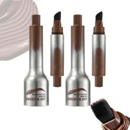 Liftique Brow Brush, Liftique Eyebrow Brush, Liftique - Instant Brow Brush, Brow Fection Angled Brush & Dip (TAUPE*2)