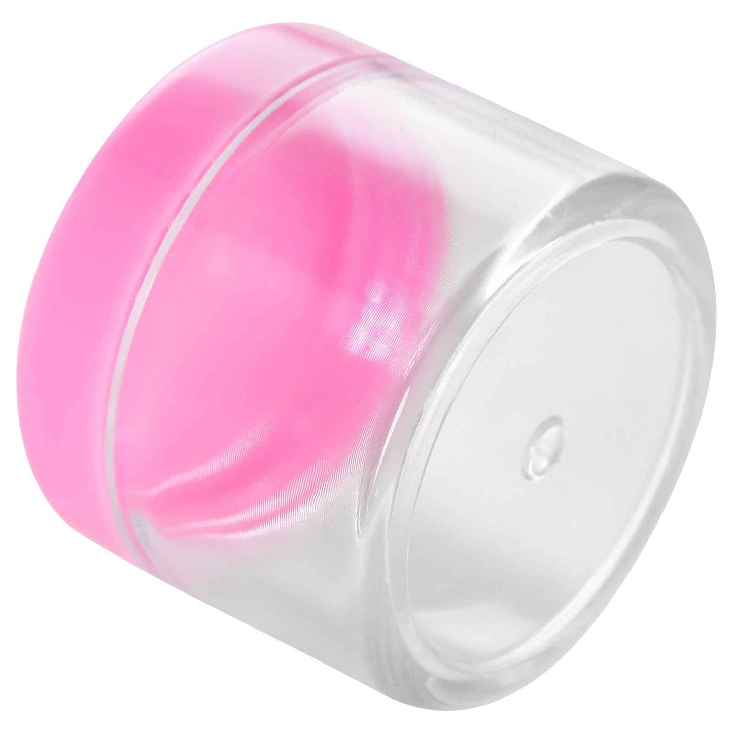HOIGON 96 PCS 20g 20ml Clear Plastic Sample Containers, Leak-Proof Round Plastic Cosmetic Containers with Pink Screw Lids, Clear Pot Jars for Creams, Lotions, Makeup, Colored Acrylics