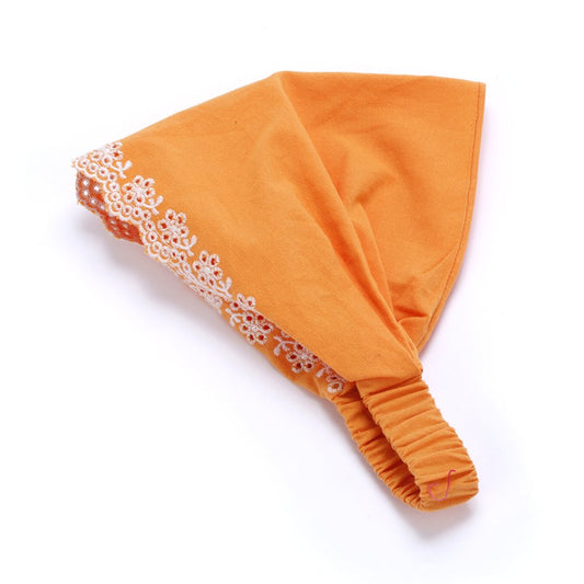 Peppercorn Kids Girls Eyelet Flower Bandana Headband - Orange Soda (3-12 Y)