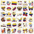 Colombia Flag Temporary Tattoos, 72 PCS Waterproof