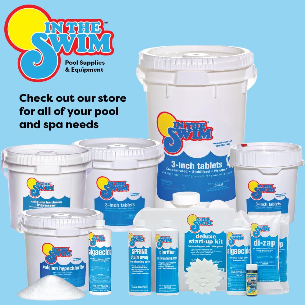 In The Swim Opening Kit and Chlorine Bundle - Pre-Measured Opening Kit for Easy Use - 50 Pound Bucket of 3-Inch Stabilized Chlorine Tablets - for Inground and above Ground Pools Up to 35,000 Gallons