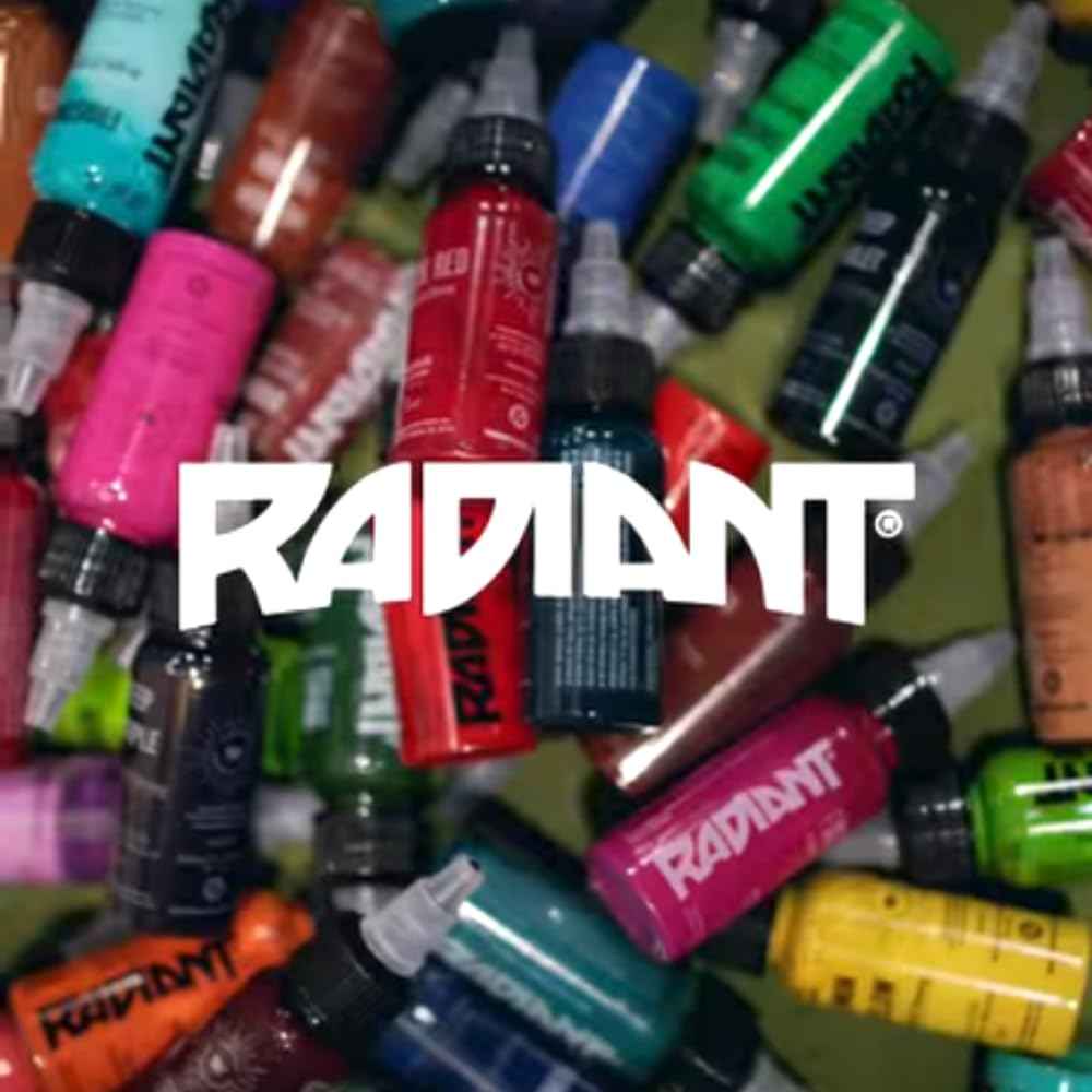 Radiant Tattoo Ink 6 Popular Color Kit Set 1/2oz Bottle