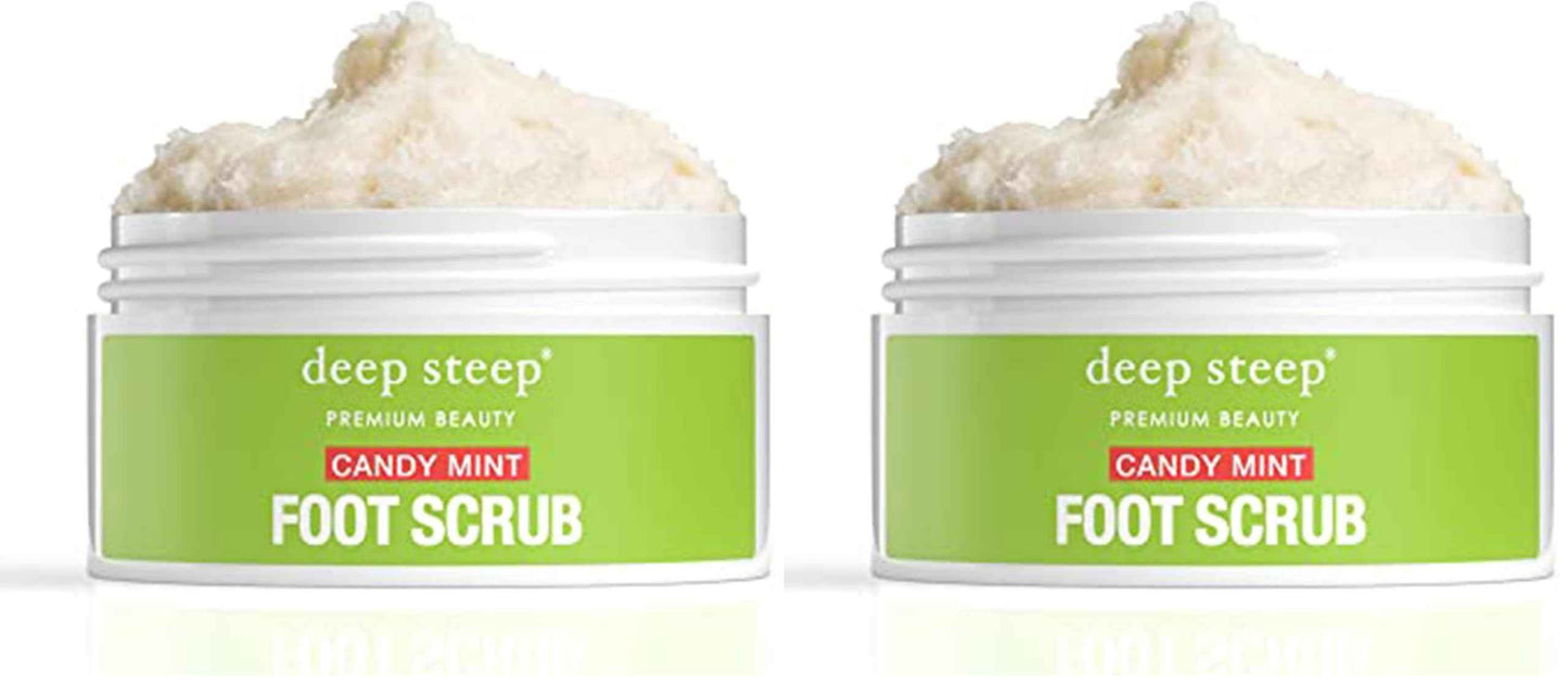 Deep Steep Natural Candy Mint Therapeutic Foot Scrub - 8 Ounce (Pack of 2)