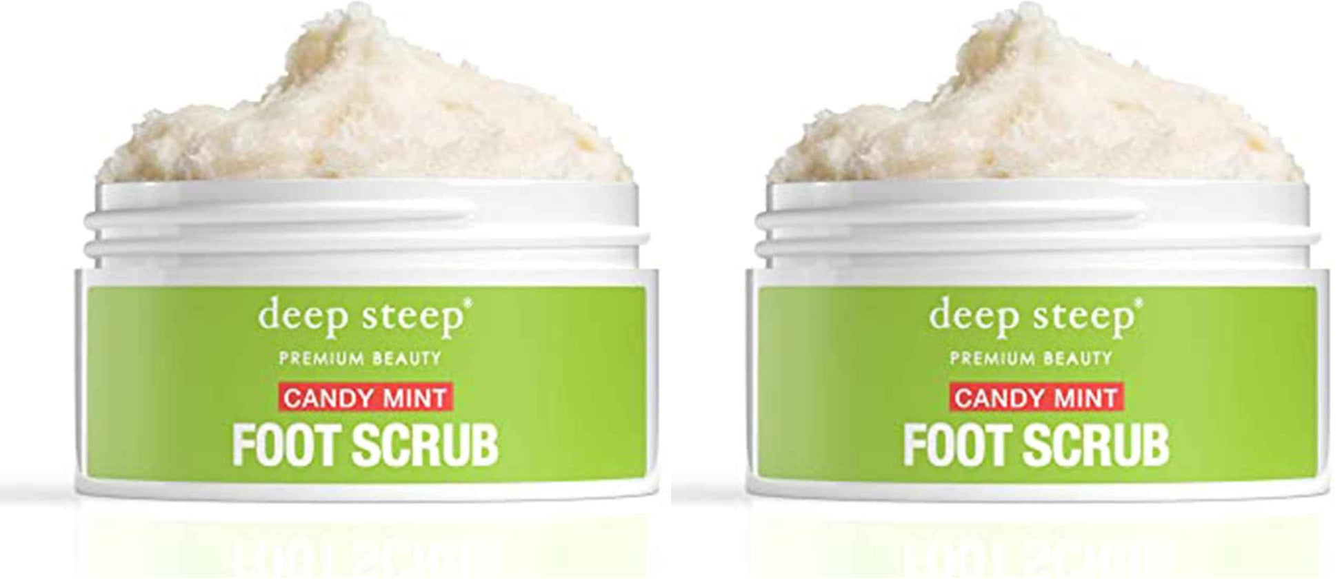 Deep Steep Natural Candy Mint Therapeutic Foot Scrub - 8 Ounce (Pack of 2)