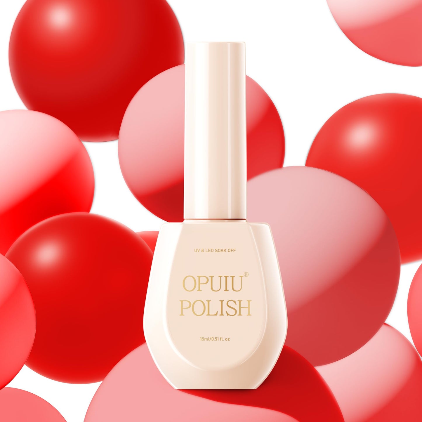 OPUIU Bright Red Gel Nail Polish Winter Christmas Gel Polish Soak Off UV LED Needed Nail Gel 15ml Home Diy Salon Quality Manicure