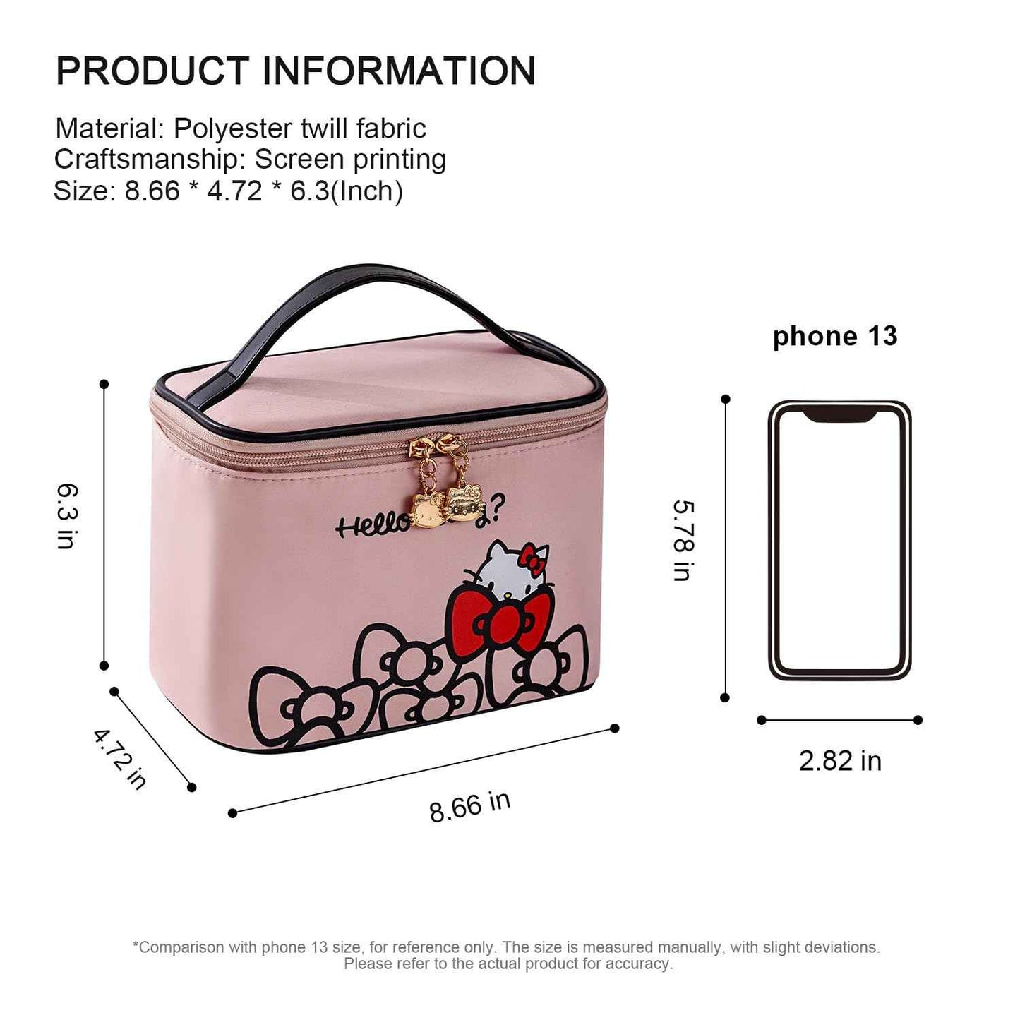 AmBealla Makeup Bag Large Waterproof Cosmetic Bags with Makeup Brush Holder, Cute Printed Makeup Organizer for Women Traveling,Portable Toiletry Bag for Girls