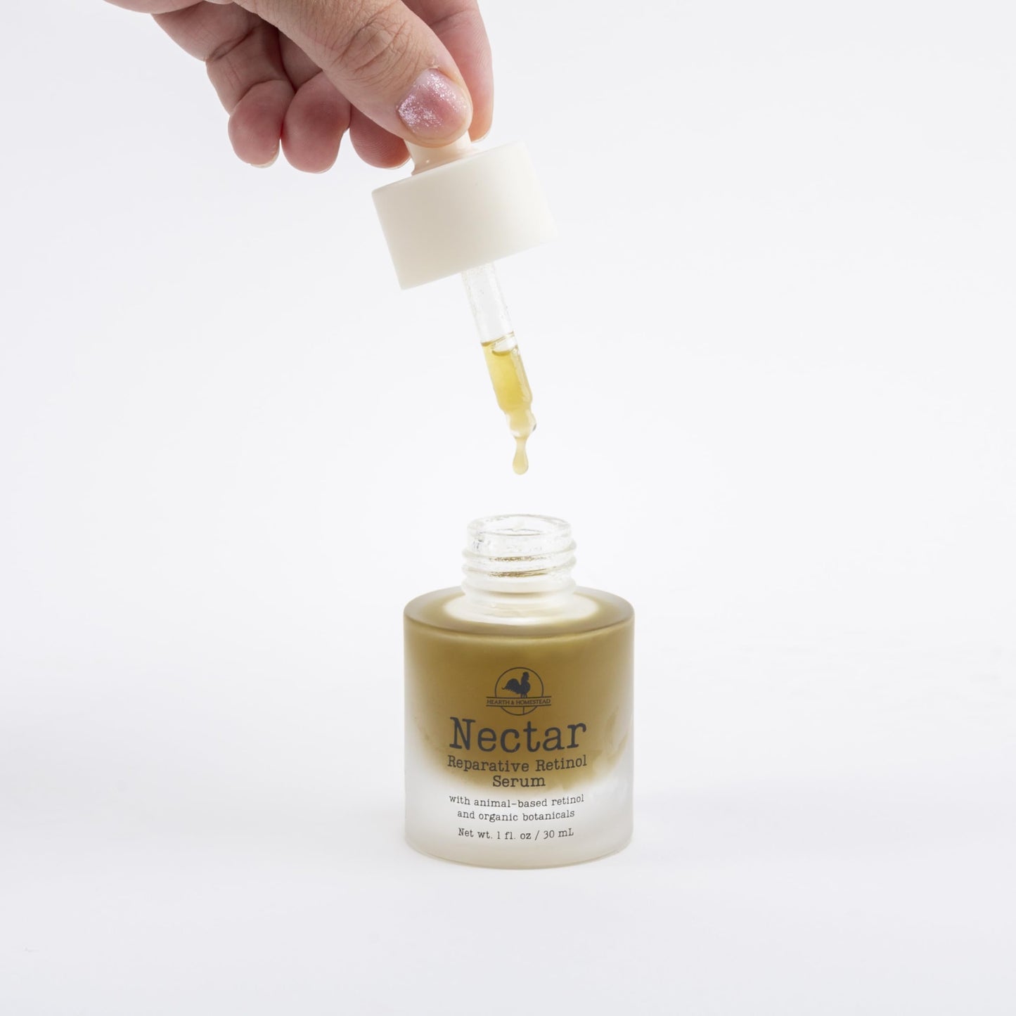 Nectar Natural Retinol Serum by Hearth & Homestead – Fermented Cod Liver Oil, Grass-Fed Tallow & Emu Oil – Nutrient-Rich Facial Oil for Smooth, Healthy Skin – 1 fl oz