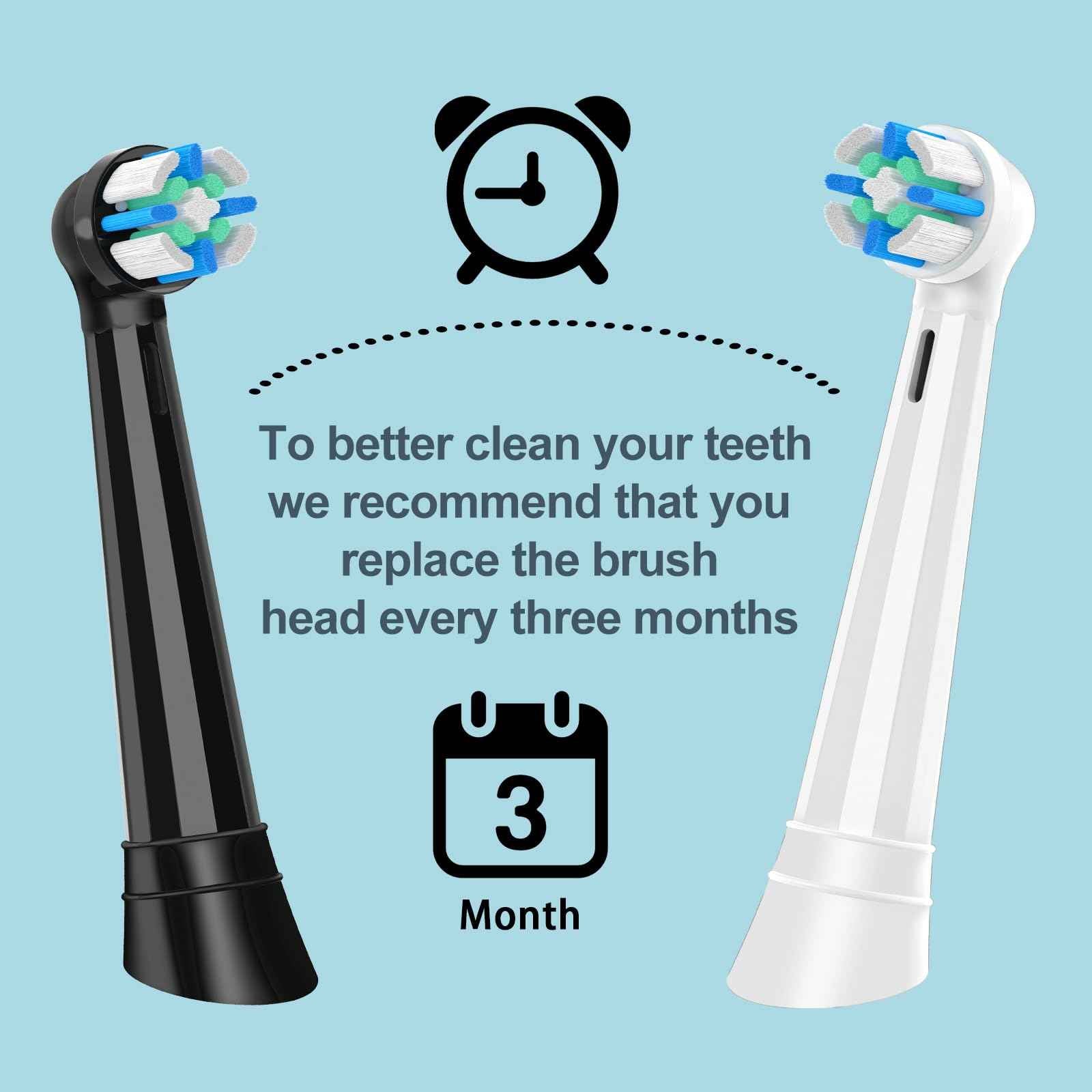 12 PCS Replacement Heads Compatible with Oral B IO 2/3/4/5/6/7/8/9/10/Deep Clean Series Electric Toothbrush, Medium Softness Brush Heads Compatible with Oral B IO for Teeth and Gums Care (Black/White)