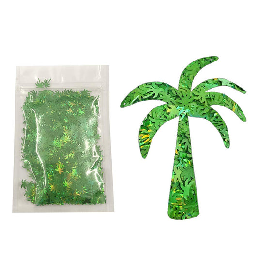 10 Grams/Pack - Green Coconut Tree Glitter - Festival Rave Beauty Makeup Face Body Nail Art Decoration