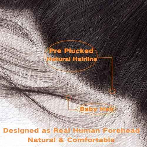 4x4 HD Lace Closure Brazilian Straight Virgin Human Hair Closure Transparent 4X4 Lace Front Closure Human Hair Pre Plucked With Baby Hair for Black Women Natural Color 20 inch
