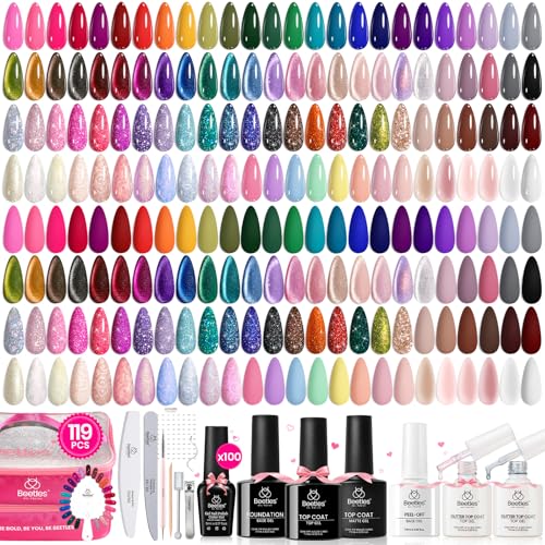 Beetles Gel Nail Polish Set - 100 Colors with Base & Top Coats