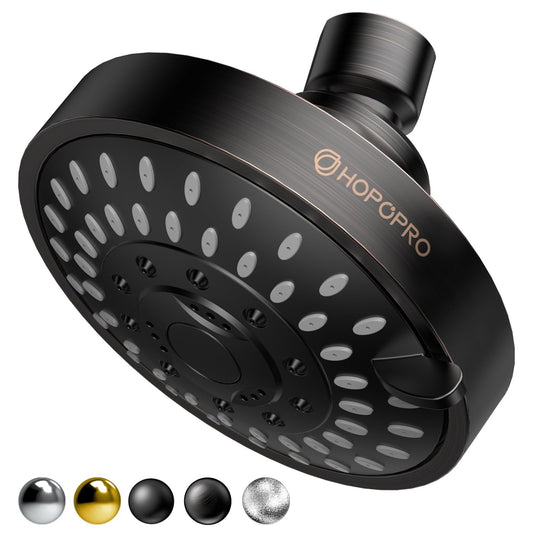 HOPOPRO 5-Mode High Pressure Shower Head - Consumer Reports, The Washington Post, NBC News, TODAY TV Show Recommended - High Flow Fixed Showerheads Bathroom Rain Showerhead (4 Inch Oil Rubbed Bronze)