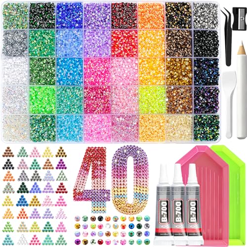 50,000 Pcs 3mm Resin Jelly Rhinestones Bedazzler Kit with B7000 Glue
