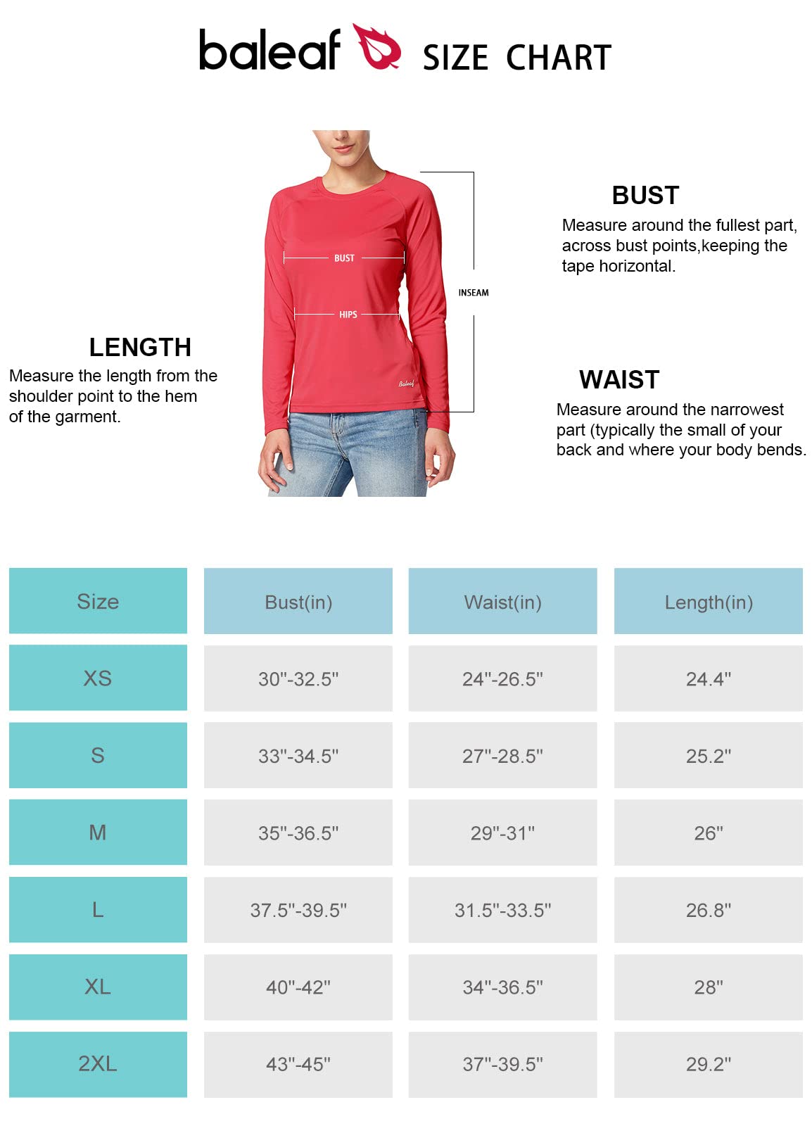 BALEAF Women's Workout Tops Long Sleeve Running Shirts Quick Dry Moisture Wicking Athletic T-Shirts for Exercise Gym Sports Yoga Rouge Red Size XS